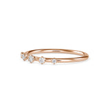 Round Brilliant Cut Lab-Grown Diamond Five-Stone Stackable Ring in Rose Gold