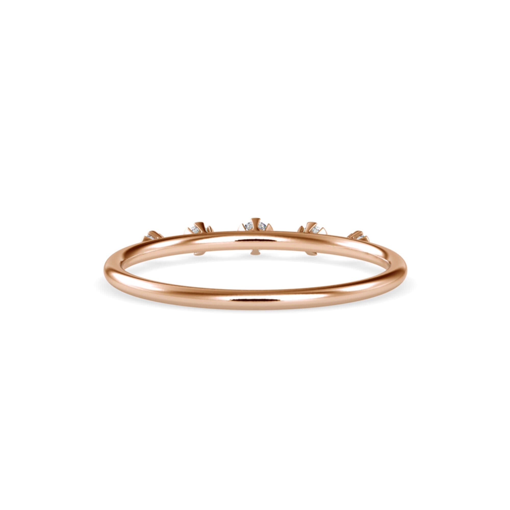 Round Brilliant Cut Lab-Grown Diamond Five-Stone Stackable Ring in Rose Gold