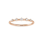 Round Brilliant Cut Lab-Grown Diamond Five-Stone Stackable Ring in Rose Gold