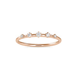 Round Brilliant Cut Lab-Grown Diamond Five-Stone Stackable Ring in Rose Gold