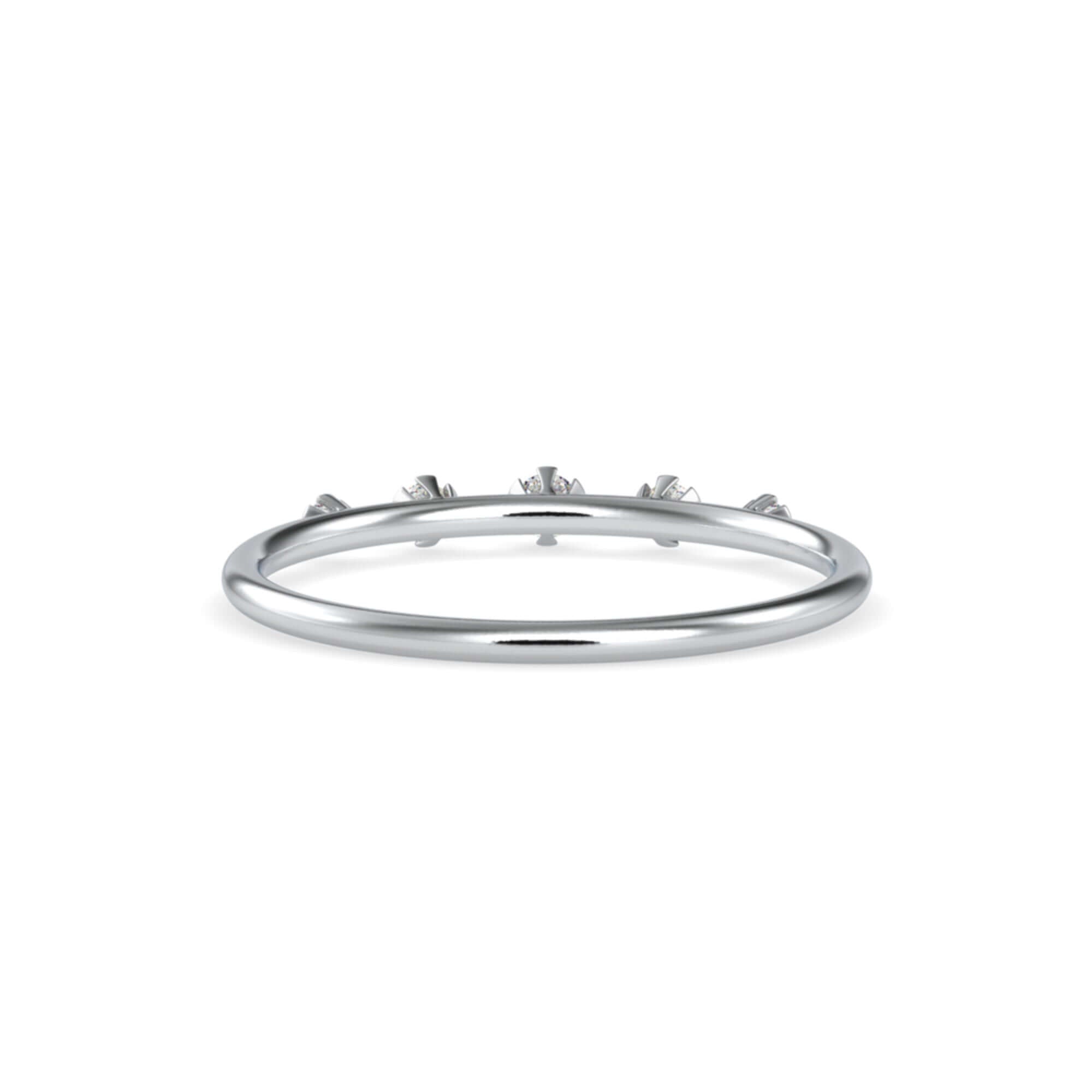 Round Brilliant Cut Lab-Grown Diamond Five-Stone Stackable Ring in White Gold