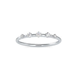 Round Brilliant Cut Lab-Grown Diamond Five-Stone Stackable Ring in White Gold