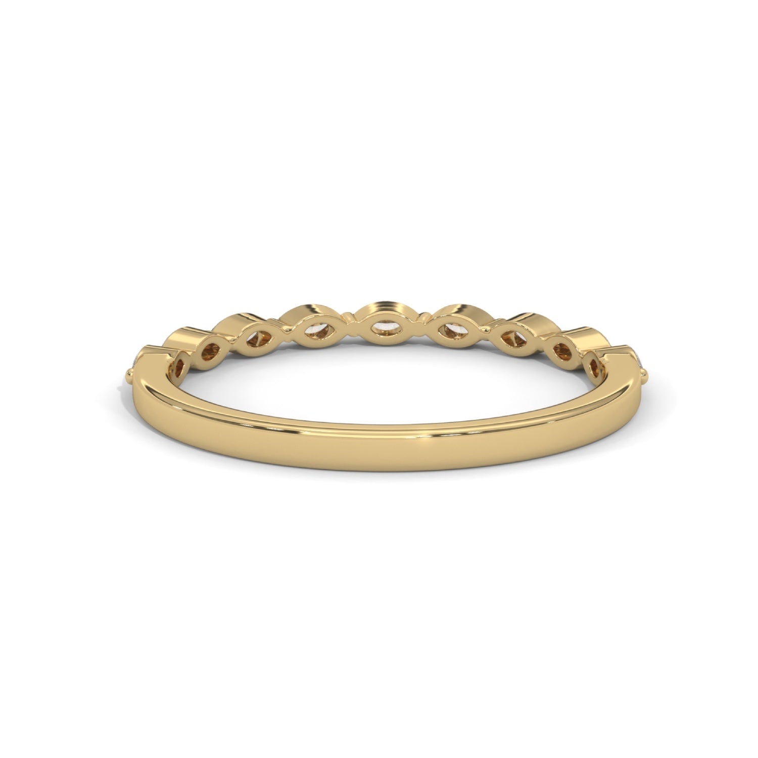 Marquise Cut Lab-Grown Diamond Stackable Ring in Yellow Gold