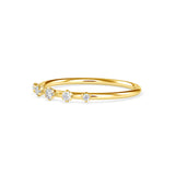 Round Brilliant Cut Lab-Grown Diamond Five-Stone Stackable Ring in Yellow Gold