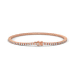 Round Brilliant Cut Lab-Grown Diamond Flexible Link Tennis Bracelet in Rose Gold