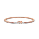 Round Brilliant Cut Lab-Grown Diamond Flexible Link Tennis Bracelet in Rose Gold