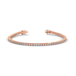 Round Brilliant Cut Lab-Grown Diamond Flexible Link Tennis Bracelet in Rose Gold