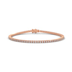 Round Brilliant Cut Lab-Grown Diamond Flexible Link Tennis Bracelet in Rose Gold