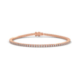 Round Brilliant Cut Lab-Grown Diamond Flexible Link Tennis Bracelet in Rose Gold