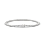Round Brilliant Cut Lab-Grown Diamond Flexible Link Tennis Bracelet in White Gold