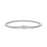 Round Brilliant Cut Lab-Grown Diamond Flexible Link Tennis Bracelet in White Gold