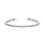 Round Brilliant Cut Lab-Grown Diamond Flexible Link Tennis Bracelet in White Gold