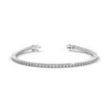 Round Brilliant Cut Lab-Grown Diamond Flexible Link Tennis Bracelet in White Gold