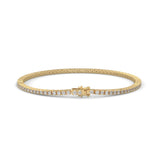 Round Brilliant Cut Lab-Grown Diamond Flexible Link Tennis Bracelet in Yellow Gold