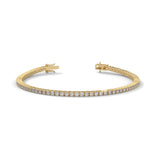 Round Brilliant Cut Lab-Grown Diamond Flexible Link Tennis Bracelet in Yellow Gold