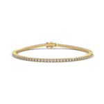 Round Brilliant Cut Lab-Grown Diamond Flexible Link Tennis Bracelet in Yellow Gold