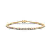 Round Brilliant Cut Lab-Grown Diamond Flexible Link Tennis Bracelet in Yellow Gold