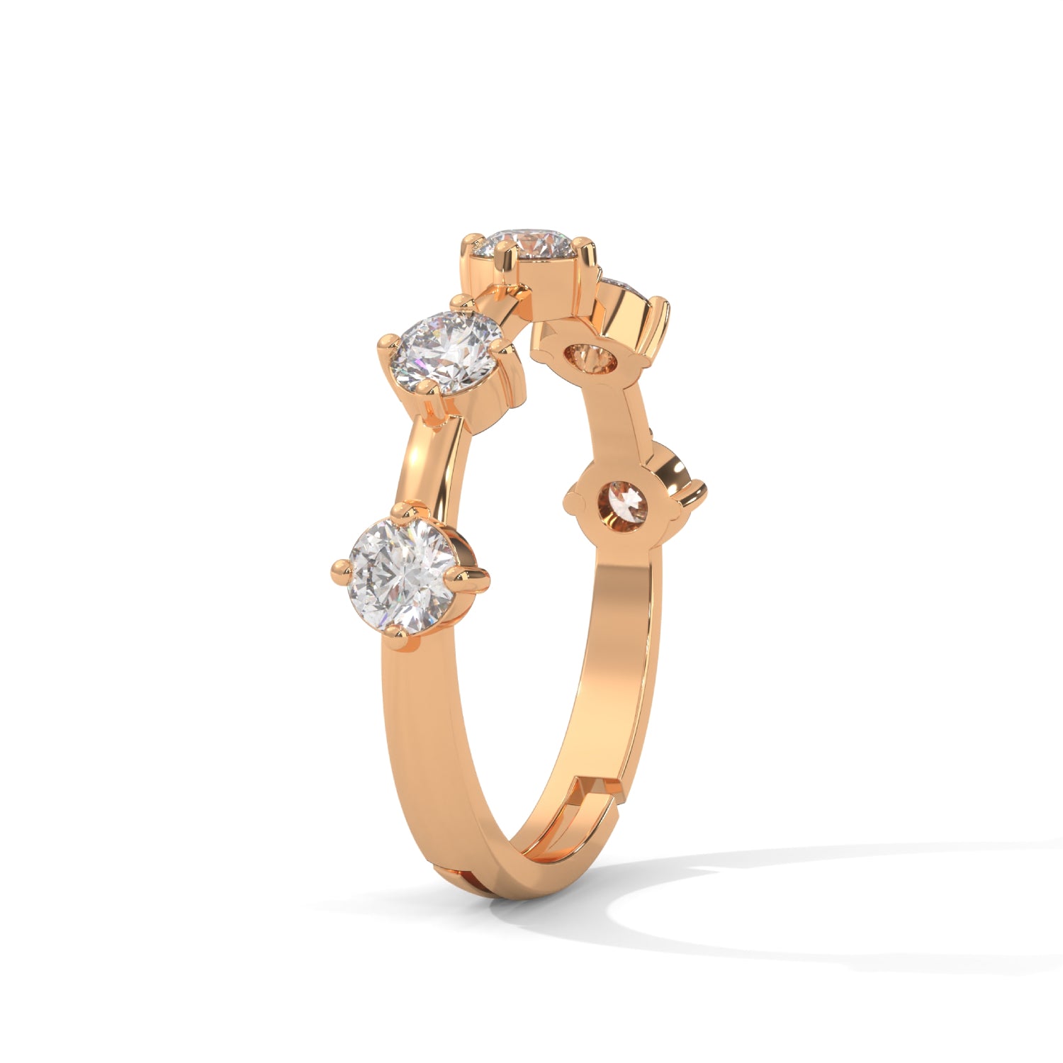 Round Brilliant Cut Lab-Grown Diamond Floating Eternity Ring in Rose Gold