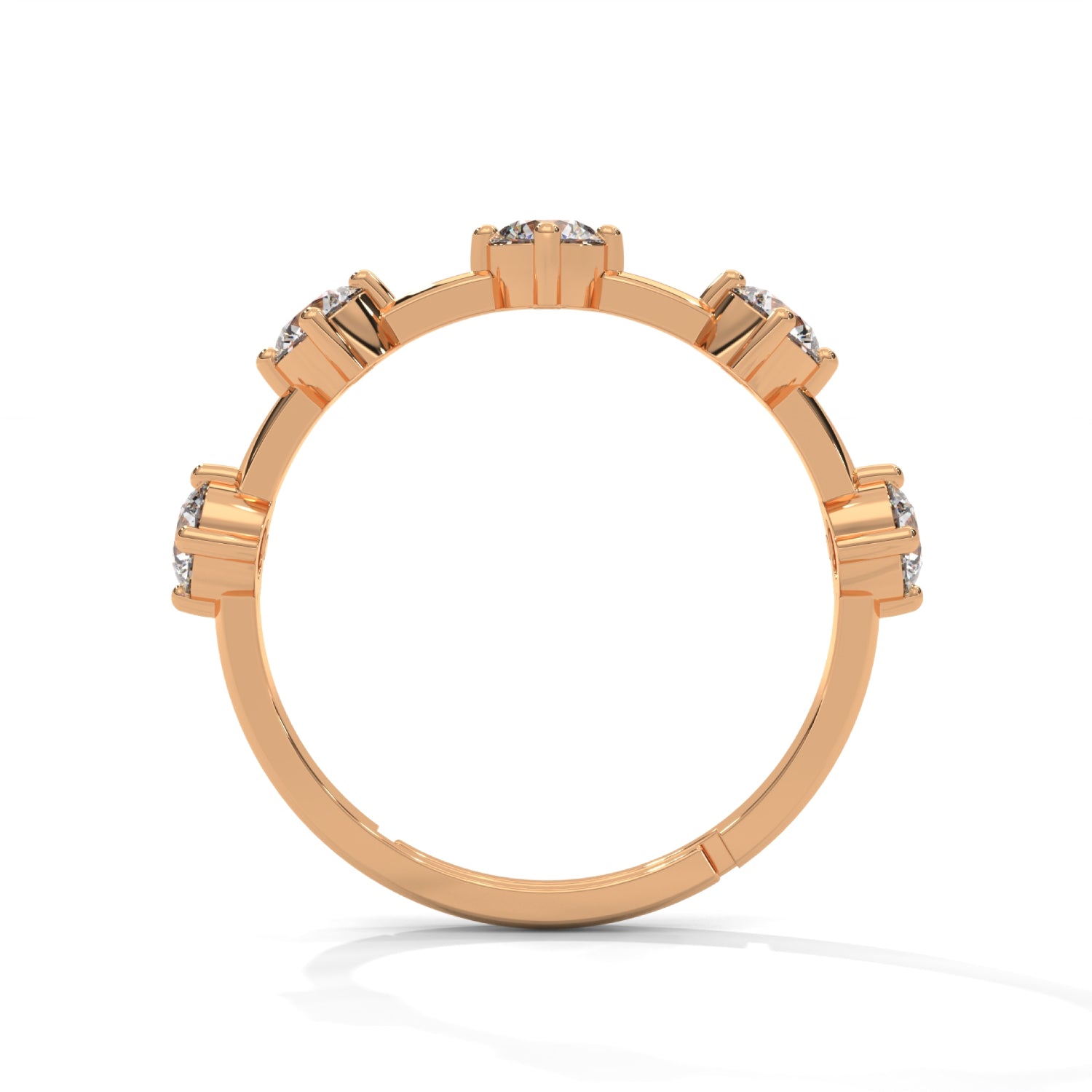 Round Brilliant Cut Lab-Grown Diamond Floating Eternity Ring in Rose Gold