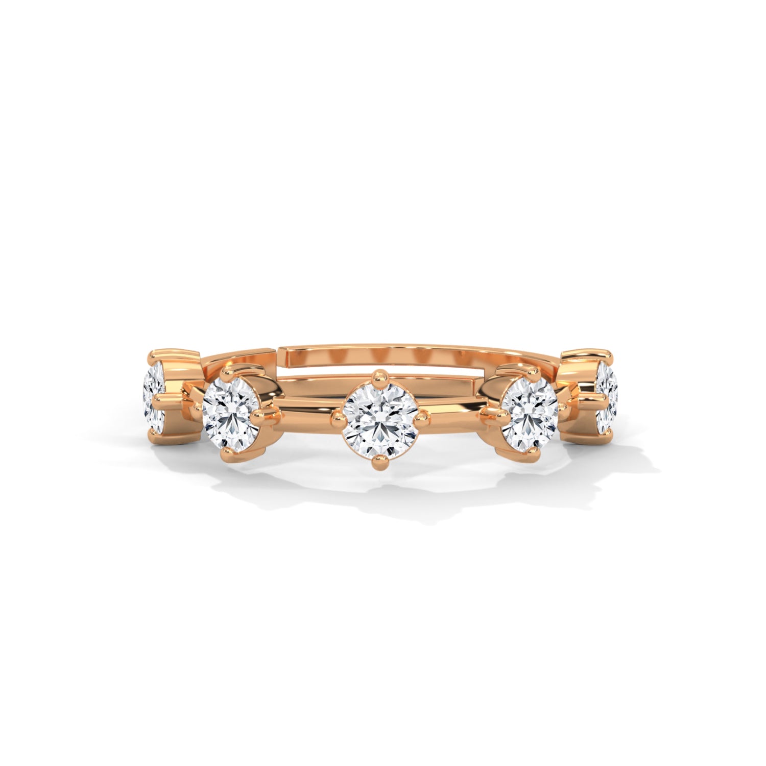 Round Brilliant Cut Lab-Grown Diamond Floating Eternity Ring in Rose Gold