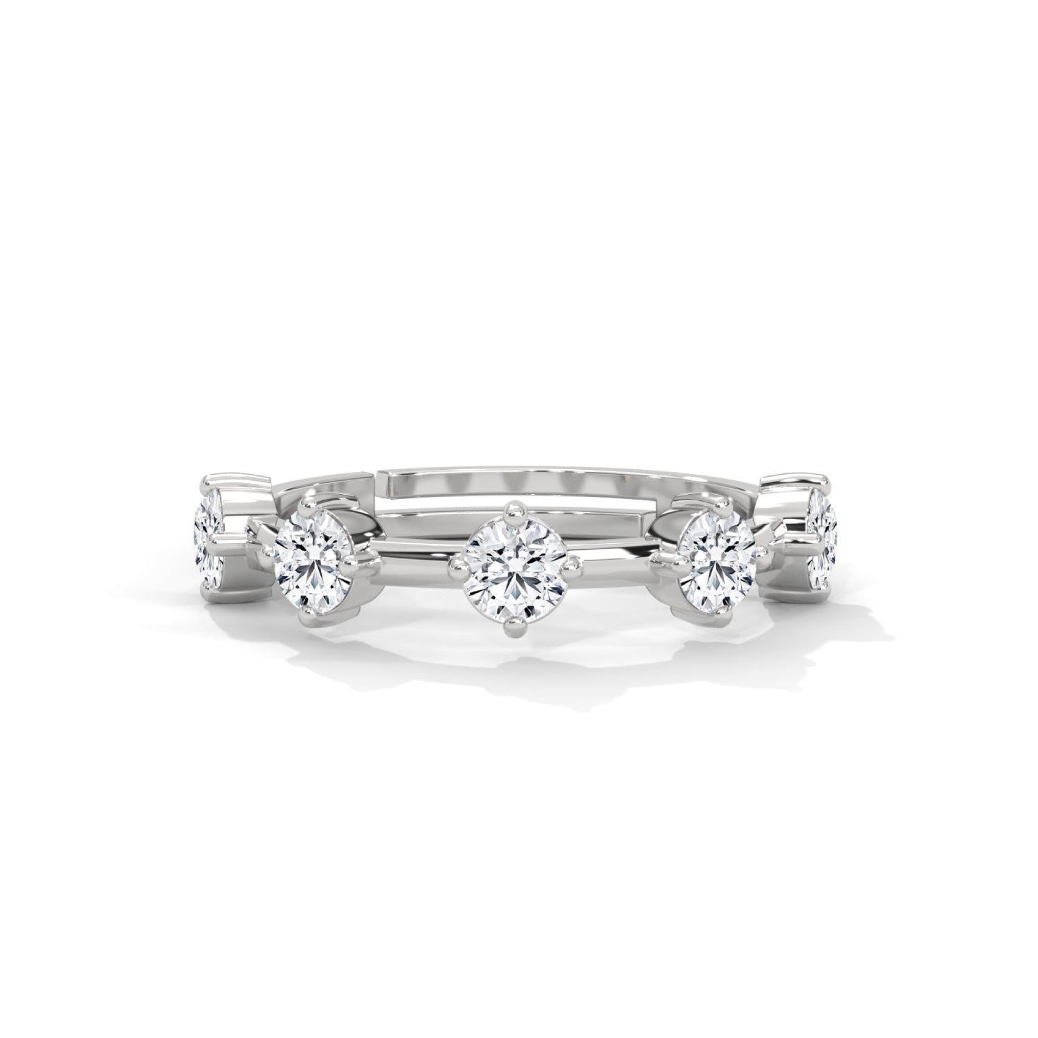 Round Brilliant Cut Lab-Grown Diamond Floating Eternity Ring in White Gold