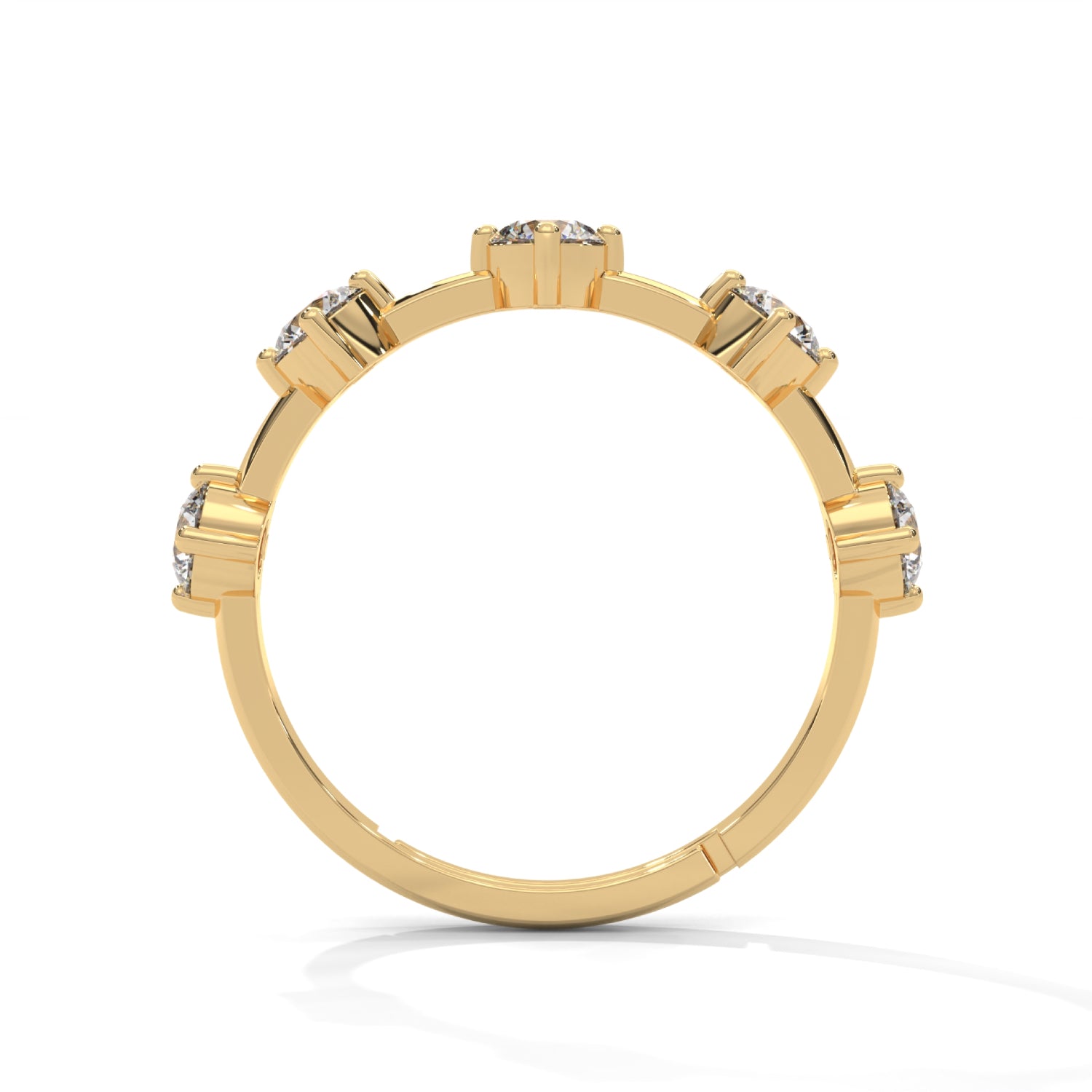 Round Brilliant Cut Lab-Grown Diamond Floating Eternity Ring in Yellow Gold