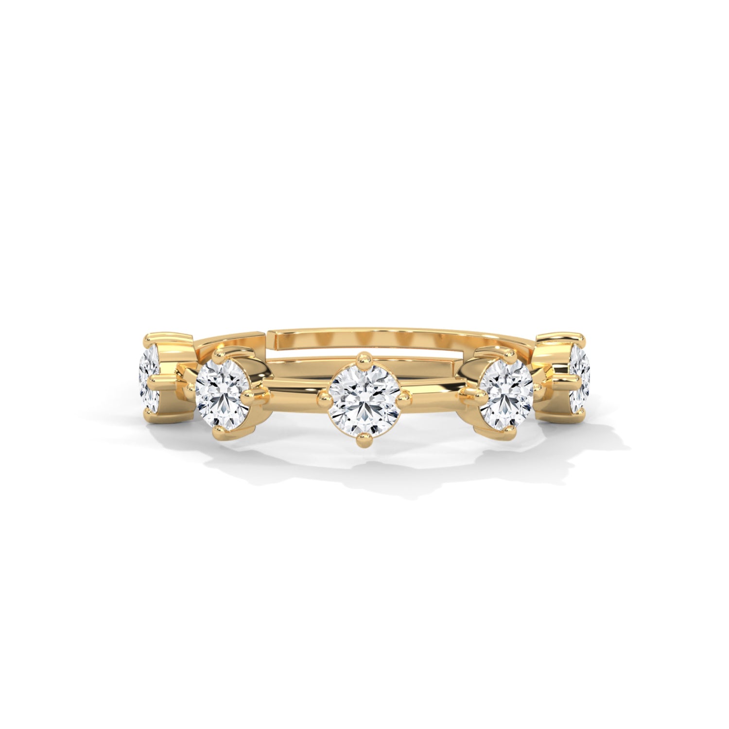 Round Brilliant Cut Lab-Grown Diamond Floating Eternity Ring in Yellow Gold