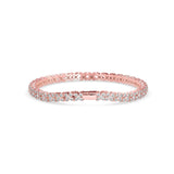 Round Brilliant Cut Lab-Grown Diamond Floral Motif Tennis Bracelet in Rose Gold