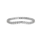 Round Brilliant Cut Lab-Grown Diamond Floral Motif Tennis Bracelet in White Gold