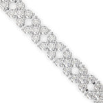 Round Brilliant Cut Lab-Grown Diamond Floral Motif Tennis Bracelet in White Gold