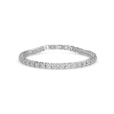 Round Brilliant Cut Lab-Grown Diamond Floral Motif Tennis Bracelet in White Gold