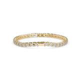 Round Brilliant Cut Lab-Grown Diamond Floral Motif Tennis Bracelet in Yellow Gold