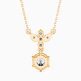 Round Brilliant Cut Lab-Grown Diamond Floral Pendant in Yellow Gold