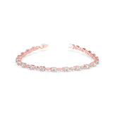 Round Brilliant Cut Lab-Grown Diamond Floral Tennis Bracelet in Rose Gold