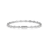 Round Brilliant Cut Lab-Grown Diamond Floral Tennis Bracelet in White Gold