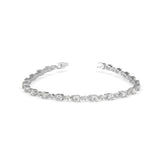Round Brilliant Cut Lab-Grown Diamond Floral Tennis Bracelet in White Gold
