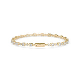 Round Brilliant Cut Lab-Grown Diamond Floral Tennis Bracelet in Yellow Gold