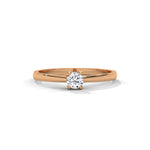 Round Brilliant Cut Lab-Grown Diamond Four-Prong Solitaire Engagement Ring in Rose Gold