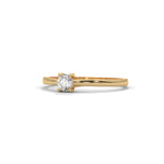 Round Brilliant Cut Lab-Grown Diamond Four-Prong Solitaire Engagement Ring in Yellow Gold