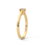 Round Brilliant Cut Lab-Grown Diamond Four-Prong Solitaire Engagement Ring in Yellow Gold