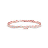 Round Brilliant Cut Lab-Grown Diamond Geometric Tennis Bracelet in Rose Gold