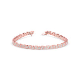 Round Brilliant Cut Lab-Grown Diamond Geometric Tennis Bracelet in Rose Gold