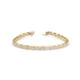 Round Brilliant Cut Lab-Grown Diamond Geometric Tennis Bracelet in Yellow Gold