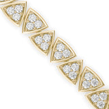 Round Brilliant Cut Lab-Grown Diamond Geometric Tennis Bracelet in Yellow Gold