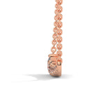Round Brilliant Cut Lab-Grown Diamond Graduated Bar Pendant in Rose Gold