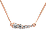 Round Brilliant Cut Lab-Grown Diamond Graduated Bar Pendant in Rose Gold