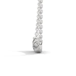 Round Brilliant Cut Lab-Grown Diamond Graduated Bar Pendant in White Gold