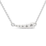 Round Brilliant Cut Lab-Grown Diamond Graduated Bar Pendant in White Gold