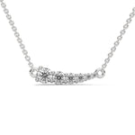 Round Brilliant Cut Lab-Grown Diamond Graduated Bar Pendant in White Gold