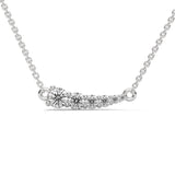 Round Brilliant Cut Lab-Grown Diamond Graduated Bar Pendant in White Gold